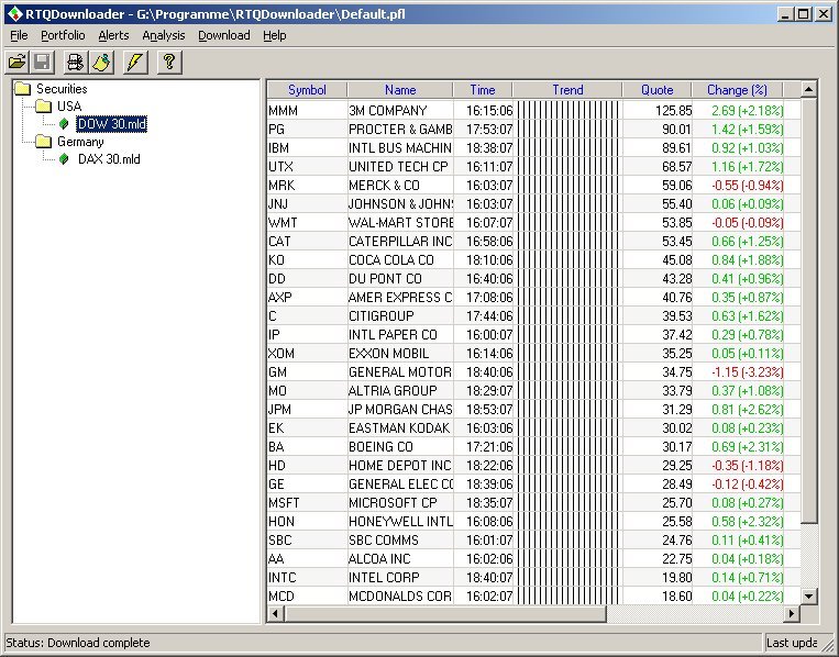 Real-Time Quotes Downloader Screenshot